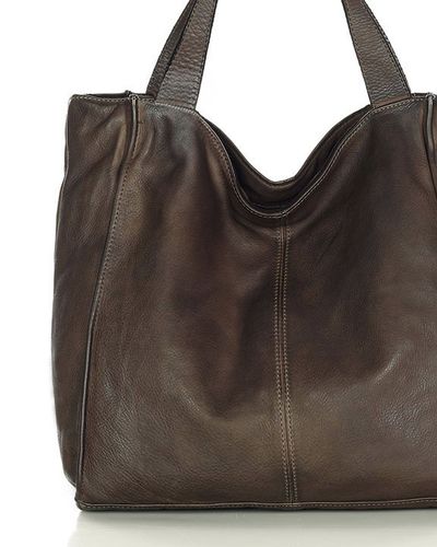 MARCO MAZZINI Torebka miejski shopper bag skóra naturalna handmade brąz na Arena.pl