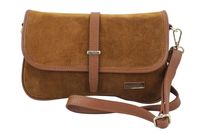 Zamszowa torebka damska Barberinis - Brązowa jasna