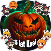 OPŁATEK NA TORT 20CM - HALLOWEEN DEKORACJA URODZINOWA + IMIĘ 15CM 18CM