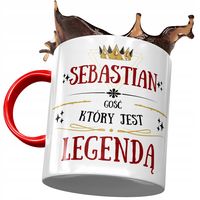 Kubek Czerwony Dla Sebastiana Męża Kolegi Prezent Z Nadrukiem Ze Zdjęciem