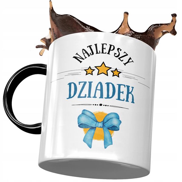 Kubek Czarny Dla Dziadka Dzień Dziadka Na Prezent Z Nadrukiem Ze Zdjęciem zdjęcie 1