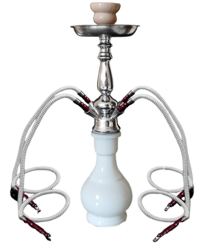 Biała Shisha Szisza Fajka Wodna Hookah na 4 Węże o Wysokości 44 cm Eldoro na Arena.pl