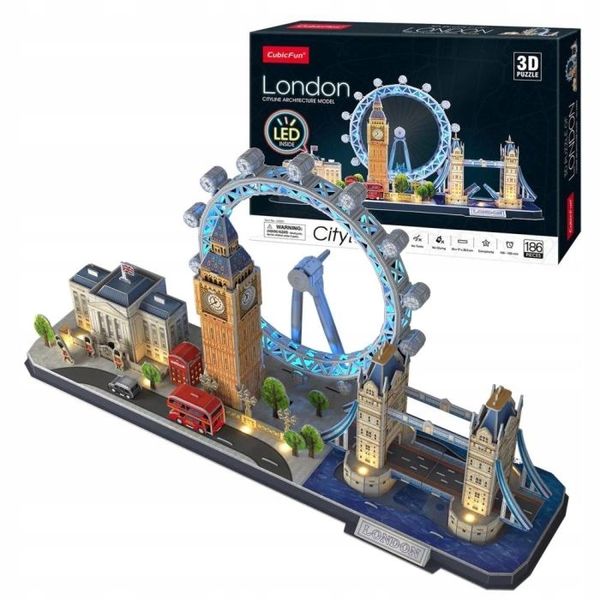 PUZZLE 3D LED - CUBIC FUN - 186 el. - CityLine Architecture Model - LONDYN zdjęcie 5