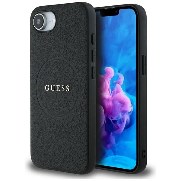 etui guess grained ring magsafe do       iphone 16e czarny zdjęcie 1