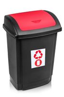 kosz uchylny do segregacji śmieci pojemnik 25l czerwony | 1341