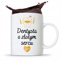 Kubek Prezent Dla Dentysty O Złotym Sercu Z Nadrukiem Ze Zdjęciem