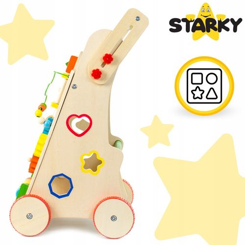 Prezent na roczek jeździk pchacz drewniany chodzik tablica manipulacyjna na Arena.pl