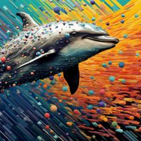 Plakat 40x40cm Delfin w Palecie Barw
