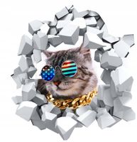 FOTOTAPETA 3D naklejka dziura zwierzęta pies koty