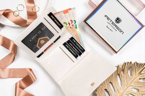 portfel damski ze skóry ekologicznej na zatrzask i suwak - peterson na Arena.pl