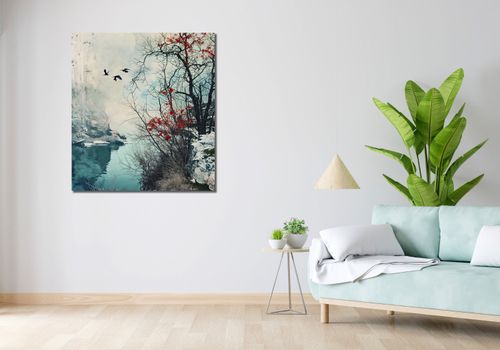 Obraz 90x100cm Zimowy Brzask Ptaków na Arena.pl
