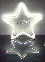 OZDOBA ŚWIĄTECZNA GWIAZDA NEON LED okno ZIMNY BIAŁY + GRATIS NAKLEJKI