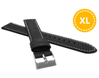 LAVVU XL Wyściełany czarny szyty pasek SPORT z luksusowej skóry Top Grain - 18