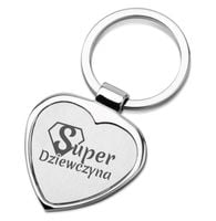 brelok metalowy  serce  super dziewczyna brk-04