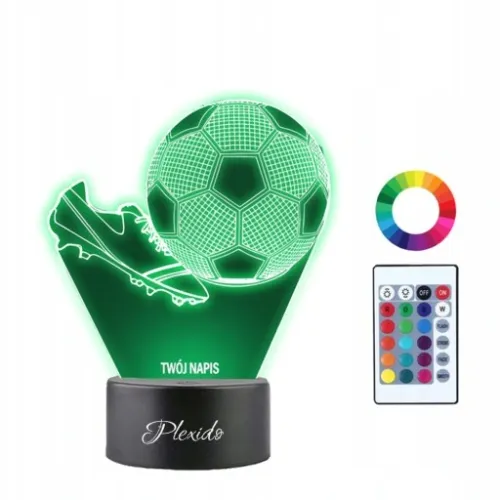 Lampka Nocna 3D LED Dla Dzieci Piłka Nożna Korki Twój Napis Imię Prezent na Arena.pl