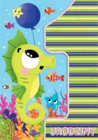 Karnet A5 Urodziny Roczek - Konik Morski