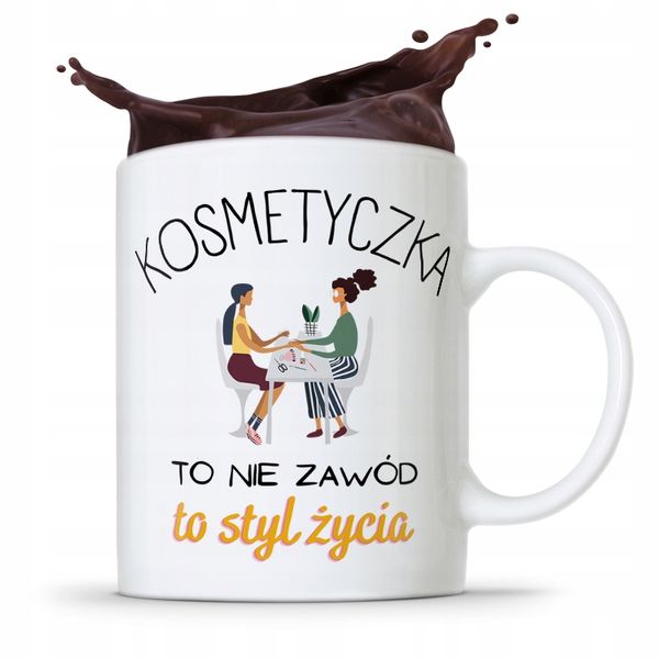 Kubek Prezent Dla Kosmetyczki To Styl Życia Z Nadrukiem Ze Zdjęciem zdjęcie 1