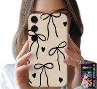 ETUI DO SAMSUNG GALAXY S23 - BEŻOWE KOKARDKI WSTĄŻKA MODNE WZORY