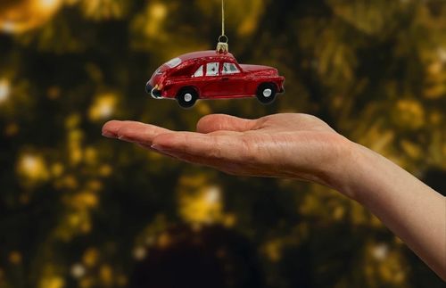 Bombka choinkowa szklana: Retro Auto w czerwieni na Arena.pl