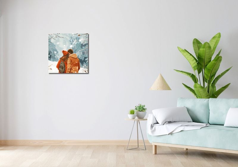 Obraz 50x50cm Razem w Śniegu zdjęcie 2