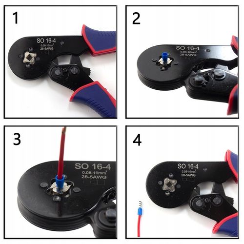 Zaciskarka Praska do Tulejek Kabli Konektorów Przewodów 0,08 mm2 - 16 mm2 na Arena.pl