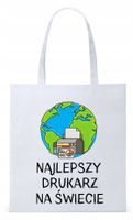 Torba Biała Eco Shopper Dla Drukarza Z Nadrukiem Ze Zdjęciem