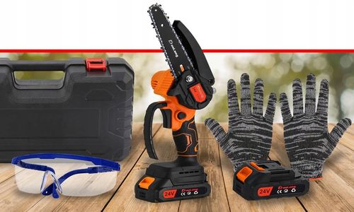 Piła Łańcuchowa Akumulatorowa 6" Do Gałęzi Drewna 2x Akumulator na Arena.pl