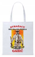Dla Strażaka Prezent Torba Eco Biała Shopper Z Nadrukiem Ze Zdjęciem