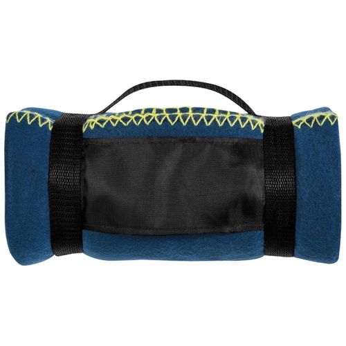 Koc polarowy z paskiem, granatowy na Arena.pl