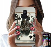 ETUI DO SAMSUNG A6 2018 - KARTA KRÓL KRÓLOWA POKER KARTY + SZKŁO