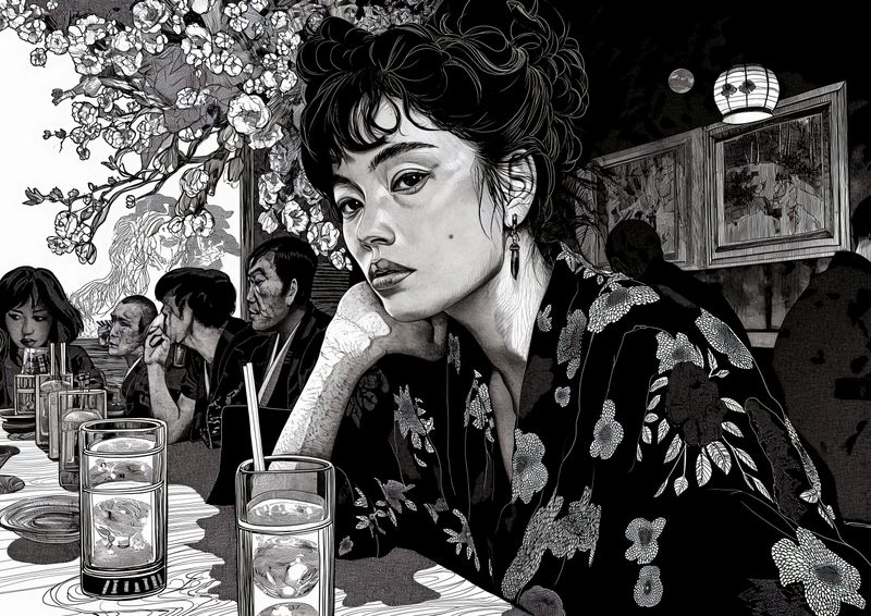 Plakat 42x29,7cm Czarne Kimono zdjęcie 1