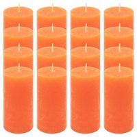 Zestaw świec rustykalnych, 10 cm, Ø 5 cm, pomarańczowe, 16 s