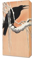 Obraz 30x60cm Crow on Snowy Branch, Koson Japoński Vintage do Salonu