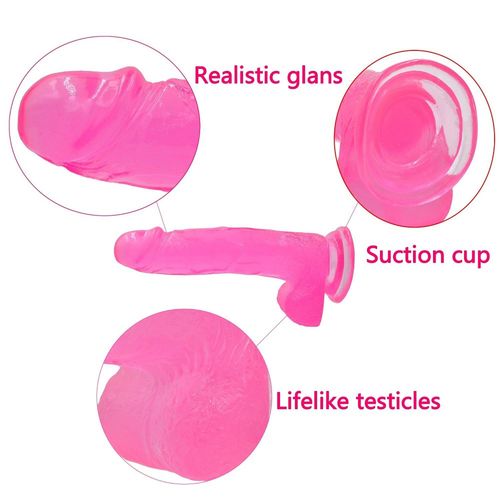 8"" Jelly Studs Crystal Dildo Large Pink na Arena.pl