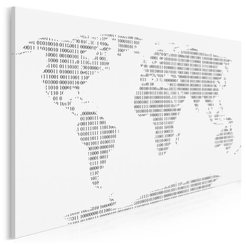 84101 Obraz na płótnie MAPA CYFRY CZARNO-BIAŁY na Arena.pl