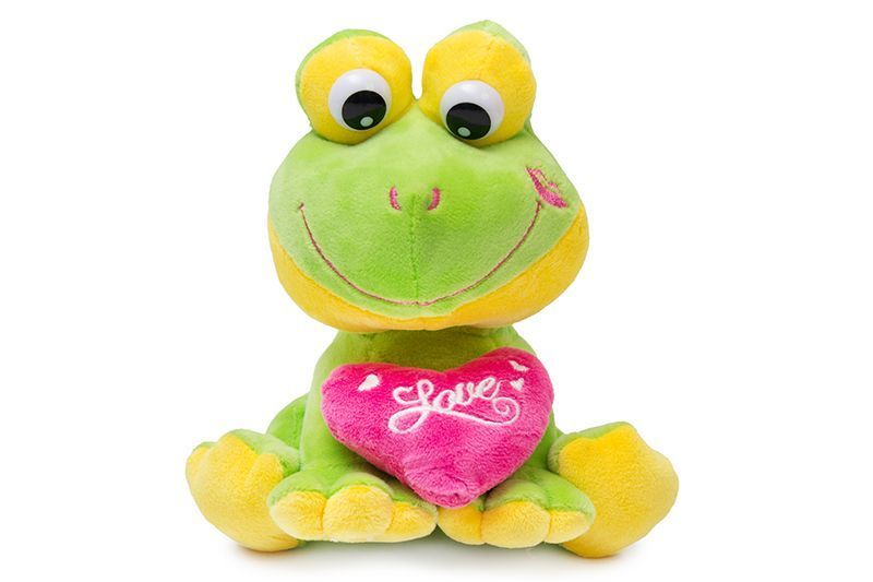Pluszowa żabka z sercem 20 cm zdjęcie 1