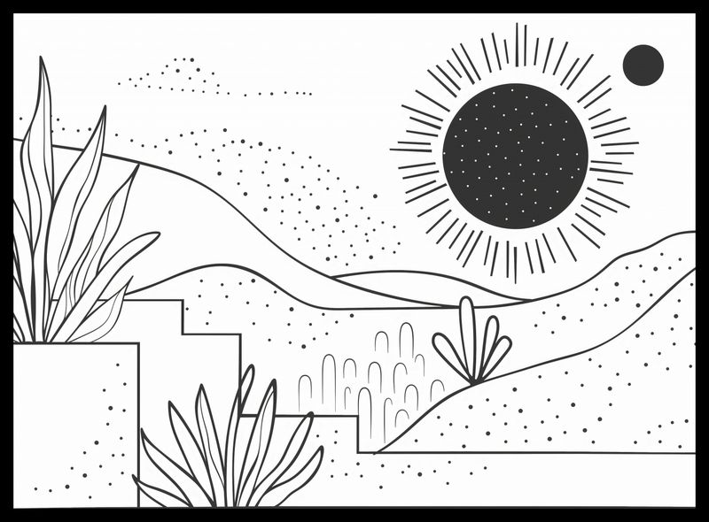 Plakat 55x40cm Linearny Pejzaż zdjęcie 2