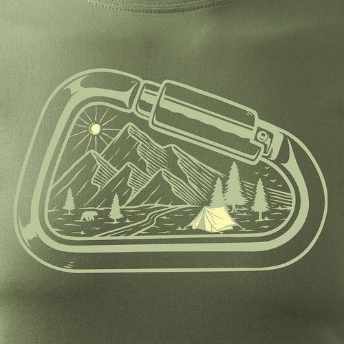 Koszulka z górami w góry wspinaczka climbing karabińczyk męska khaki REGULAR L na Arena.pl