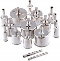 Otwornice diamentowe gres płytki 16 szt 6-68mm MTA