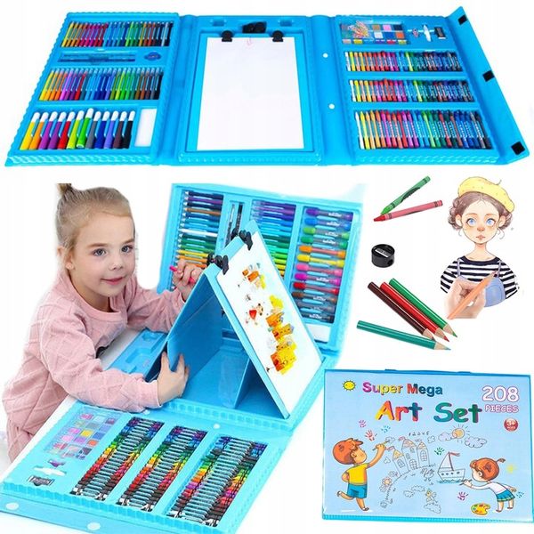 ZESTAW DO MALOWANIA DLA DZIECI 208el Artystyczny Plastyczny Twórczy Walizka zdjęcie 12