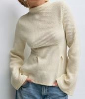 Gina Tricot PEPLUM - Long sleeved top - egret r.36