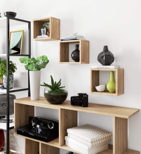 Półka ścienna K 25x25 cm komplet 3 szt. dąb sonoma na Arena.pl