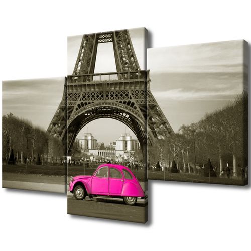 Obraz Płótno 90X60 Auto Przed Wieżą Eiffla na Arena.pl