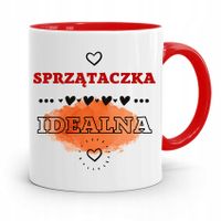 Dla Sprzątaczki Kubek Czerwony Na Prezent Urodziny Z Nadrukiem Ze Zdjęciem
