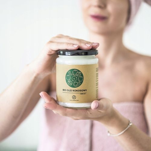 BIO Olej kokosowy 1 l Racjonalni NIERAFINOWANY tłoczony na zimno! na Arena.pl