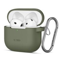 Etui Tech-Protect Silicone Hook z Karabińczykiem DO AirPods 4 Oliwkowe