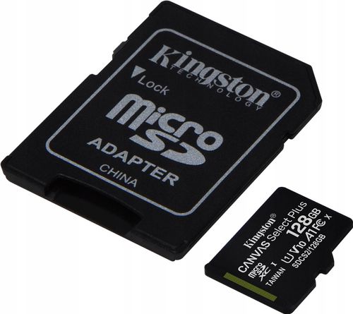 kingston karta pamięci microsd 128gb canvas select plus 100mb/s adapter na Arena.pl