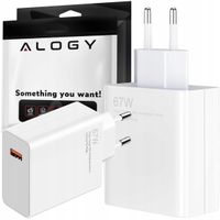 Ładowarka sieciowa USB do Xiaomi Mi szybka 67W QC Turbo mocna Biała Alogy