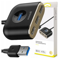 adapter usb 4w1 baseus square round, hub usb 3.0 do 1x usb 3.0 + 3x