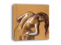 Bather Drying Herself, Edgar Degas - obraz na płótnie 30x30 cm